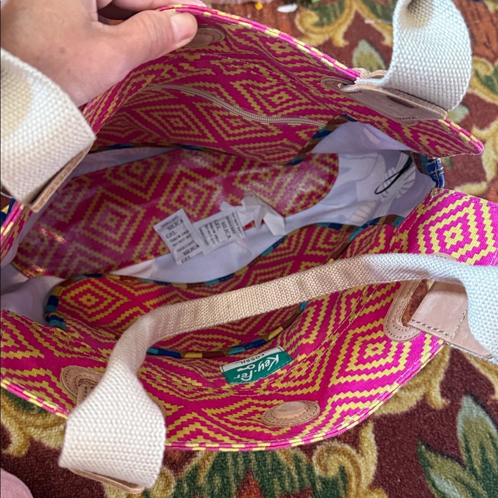 Fossil Womens Multi Color Elephant Key-Per Crossbody Bag - Picture 7 of 8